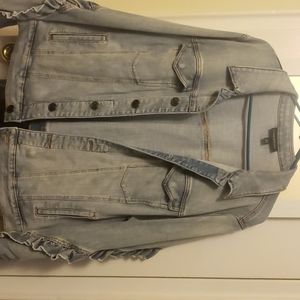 Denim Jacket with ruffle detail